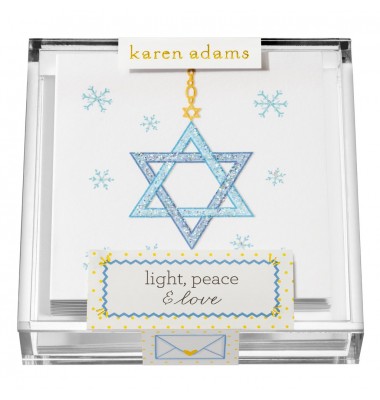 Holiday Gift Enclosure, Light, Peace & Love in Acrylic Box, Karen Adams